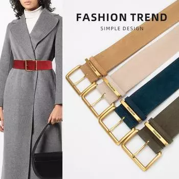Четыре сезона в наличии новый ретро-пояс для женщин с пряжкой-иглой из матовой замши с кожаным украшением и поясом для пальто 105cm