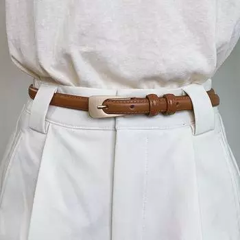 Четыре сезона в наличии новый тонкий ремень женский искусственная кожа ретро универсальный повседневный подходящий к платью пояс минимально декоративный 105cm чёрный