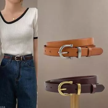 Четыре сезона в наличии, новый верхний слой из коровьей кожи, женский ремень, простой ретро-ремень в паре с джинсами, повседневными брюками, ширина 2,3 см 105cm