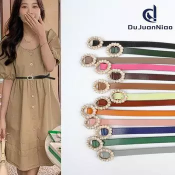 Четыре сезона в наличии новый женский инкрустированный жемчугом тонкий пояс простой не перфорированный узел пояс с повседневными брюками платье 105cm чёрный