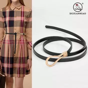 Четыре сезона в наличии новый женский кожаный тонкий ремень без отверстий дизайн декоративный пояс для платья с уплотнителем на талии универсальный двухслойный кожаный ремень 105cm