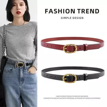 Четыре сезона в наличии новый женский ремень из натуральной кожи универсальный модный джинсовый ремень высокого качества для брюк корейская версия ширина 1,8 105cm чёрный