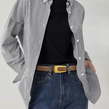 Четыре сезона в наличии новый женский ремень модные универсальные джинсы декоративный ремень в стиле Ins простые кожаные брюки с модной пряжкой U-образной формы 105cm