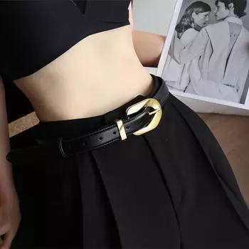 Четыре сезона в наличии пряжка ремня регулируемый тонкий ремень модный сто матч костюм платье украшение пояс женский 115cm чёрный
