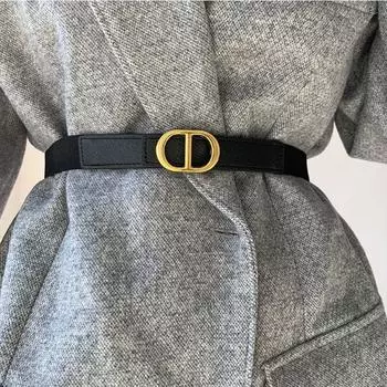 Четыре сезона в наличии пряжка ремня регулируемый тонкий ремень модный сто матч костюм платье украшение пояс женский 60-80cm чёрный