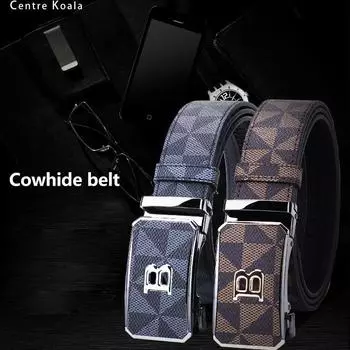 Четыре сезона в наличии ремень мужской кожаный кожаный ремень с автоматической пряжкой повседневный молодежный ремень для деловых мужчин брюки талия 110cm