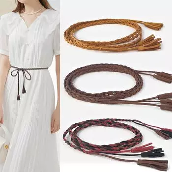 Четыре сезона в наличии женский маленький ароматный ветер замшевый матовый кожаный ремень ретро-стиль женский подходящий к юбке платье декоративный пояс 150cm