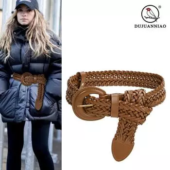 Четыре сезона в наличии женский широкий поясной ремень не перфорированный трикотажный натуральный кожаный декоративный костюм с двухслойной воловьей кожей и ремнем на талии 110cm