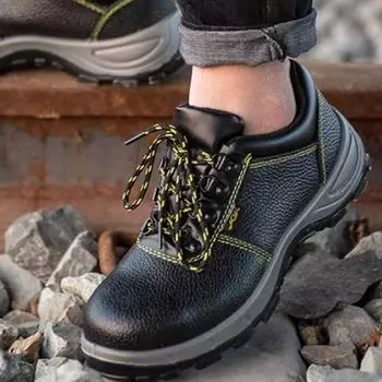 Четыре сезона защитная обувь противоударные строительные сплошные подошвы водонепроницаемые, нескользящие, износостойкие утепленные рабочие защитные ботинки 36