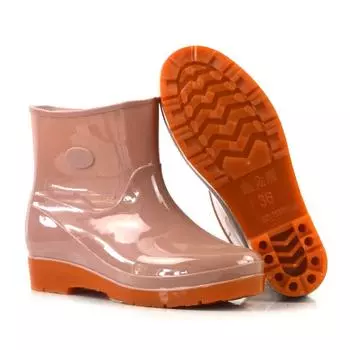 Четыре сезона женские резиновые сапоги до щиколотки, бархатные, хлопковые, водонепроницаемые, резиновые, бахилы, водонепроницаемые сапоги 37 абрикосовый