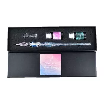 Четыре симпатичные стеклянные ручки ручной работы CBL Twist CBL 2 цвета: зеленый мох и набор (1 Лаванда)