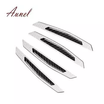 Четыре светоотражающих дверных бампера из углеродного волокна, украшение для защиты от царапин красный