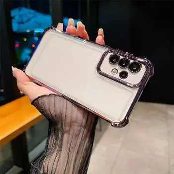 Четыре угла утолщение ударопрочное покрытие силиконовый мягкий чехол для Samsung Galaxy A34 A54 A73 5G A53 A52 A33 A32 4G A23 A22 A13 A12 A25 A55 S24 крышка A12 (4G 5G) чёрный