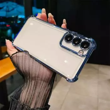 Четыре угла утолщение ударопрочное покрытие силиконовый мягкий чехол для Samsung Galaxy S23 Plus 5G S24 Fe S22 + S21 Ultra S20fe чехол S24 чёрный