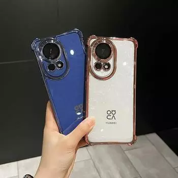 Четыре угла утолщение ударопрочное покрытие силиконовый мягкий чехол для Huawei P50 P40 P30 Nova 12 Ultra 11 Pro 12s 10 9 8 7 SE 5 6 крышка Nova12 Nova 12 чёрный