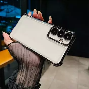 Четыре угла утолщение ударопрочное покрытие силиконовый мягкий чехол для Samsung Galaxy A14 4G 5G A15 A24 A25 A34 A35 A54 A55 A05 A52 S24 FE чехол A05 чёрный