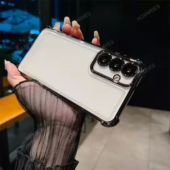 Четыре угла утолщение ударопрочное покрытие силиконовый мягкий чехол для Samsung Galaxy A14 4G 5G A15 A24 A25 A34 A35 A54 A55 A05 крышка A05 чёрный