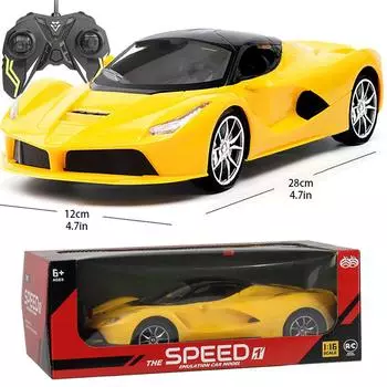 Четыре звена беспроводной пульт дистанционного управления автомобиль симулятор спортивный автомобиль 1:16 Модель игрушечного автомобиля для мальчика, детская игрушка для детей One Size жёлтый