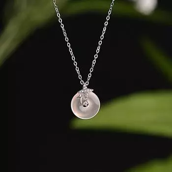 Четыре звезды Белый нефритовый костный мозг пряжка ожерелье элегантный костюм Хан аксессуары воротник цепь новый супер бессмертный