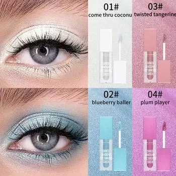 Четырехцветный жидкий хайлайтер для теней для век, осветляющий блеск, жемчужный блеск, жидкие тени для век 01