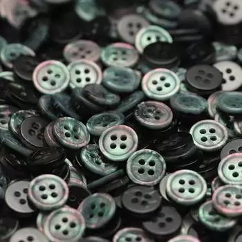 Четырехглазая имитация ракушки смоляная пуговица рубашка рукав воротник пуговицы перламутровый трикотажный кардиган верх черно-белая одежда маленькие пуговицы 1 #[11mm2092 four-eye pearlescent black]