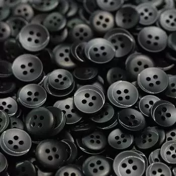 Четырехглазая смоляная пуговица с полумесяцем по краю, черно-белые пуговицы, вязаный кардиган, верхняя рубашка, универсальный рукав, воротник, пряжка 1 #[Four Eyes Crescent Edge Black] 10mm