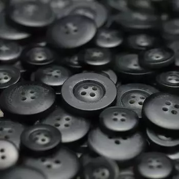 Четырехглазая смоляная широкая пуговица вязаный кардиган ювелирные изделия аксессуары двусторонние нейлоновые пальто тренчкот пуговицы 1 #[PB four eyes wide edge black] 15mm