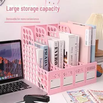 Четырехканальный вертикальный настольный файловый органайзер — большая вместимость, толстая колонна для хранения