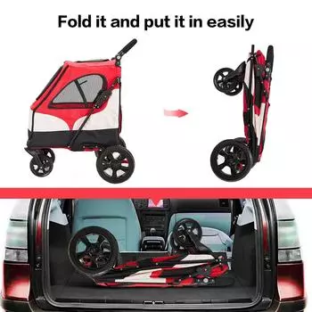 Четырехколесная тележка для хранения домашних животных, складная, переносная, для кошек и собак