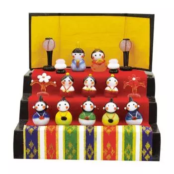 Четырехколесная тележка Милые Сделанные вручную Стеклянные Куклы Хина Весенние Маме Хина для показа, Куклы, Трехъярусные