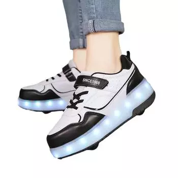 Четырехколесные кроссовки для мальчиков, детей и девочек, автоматические двухколесные кроссовки, роликовые коньки для взрослых, колеса 29