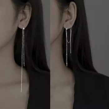 Четырехконечная звезда, дизайн ушей, длинные серьги-кисточки, новые трендовые серьги 2024 года