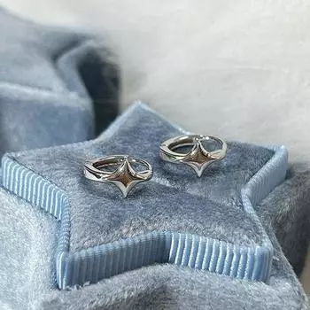 Четырехконечные звезды пряжки для ушей Высококачественные нишевые серьги без снятия ушных косточек Маленькие серьги-гвоздики