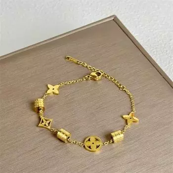 Четырехлистный браслет из титановой стали для женщин, модный браслет, подарок