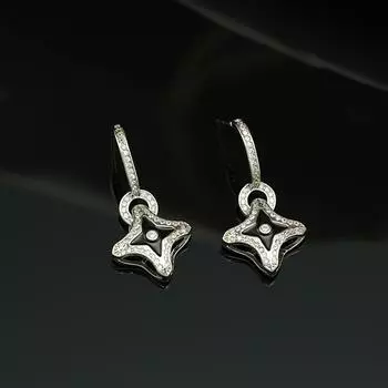 Четырехлистный клевер геометрические циркониевые серьги-капли с маслом женские высококачественные серьги Sense маленькие ароматные темпераментные серьги в стиле ретро 18K