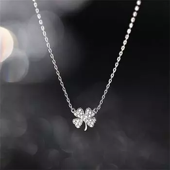 Четырехлистный клевер удачи листья свитер чокеры ожерелье циркон кулон цепь ожерелье для женщин ювелирные изделия