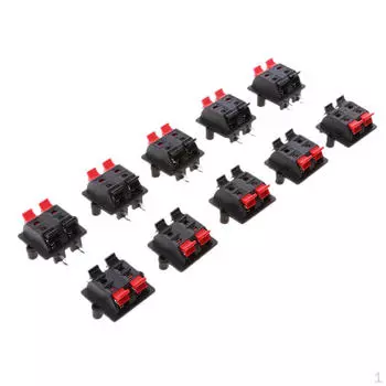 Четырехрядный зажим для динамика, 4 позиции, аудиокабель нажимного типа, 10 шт.