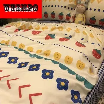 Четырехсекционная студенческая кровать в общежитии, трехсекционное пододеяльник, постельное белье, текстильное постельное белье, комплект постельного белья высокого качества, пододеяльник + простыня + наволочка Single