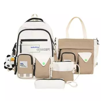 Четырехсекционный рюкзак, большой емкости, школьный рюкзак для пары, студенческий рюкзак красный