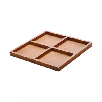 Четырехсеточный квадратный лоток для украшений, держатель для браслета, ретро-стиль, твердый деревянный настольный органайзер для витрины коричневый