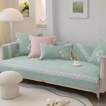 Четырехсезонная хлопковая Нескользящая подушка для дивана, хлопковая подушка со свежим цветочным принтом, универсальная кожаная ткань для дивана, набор полотенец 70*70cm