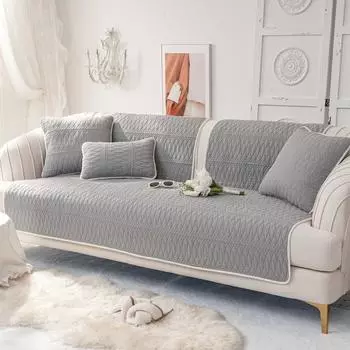 Четырехсезонная хлопковая Нескользящая подушка для дивана, хлопковая простая современная однотонная подушка, универсальная ткань для полотенец для дивана 70*70