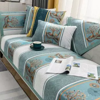Четырехсезонная универсальная диванная подушка из синели, противоскользящая жаккардовая расширяющаяся кромка, украшение для дивана, полотенце, чехол для дивана в гостиной 70x70cm 1pcs