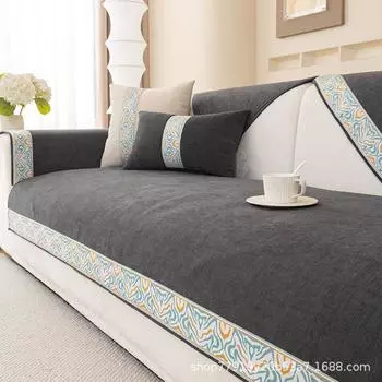 Четырехсезонная универсальная диванная подушка из синели, противоскользящая жаккардовая расширяющаяся кромка, украшение для дивана, полотенце, чехол для дивана в гостиной 70x70cm 1pcs