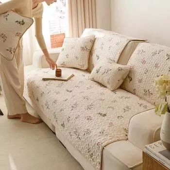 Четырехсезонная универсальная хлопковая ткань для дивана, подушка, противоскользящая, пылезащитная, стираемая в стиральной машине, L-образная, полотенце для диванов 70x70
