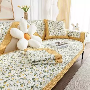 Четырехсезонная универсальная моющаяся саржевая хлопковая диванная подушка с принтом, нескользящая диванная подушка в стиле пэчворк, полотенце 45*45 серый