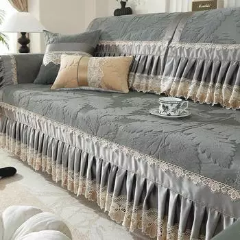 Четырехсезонная универсальная подушка для дивана, всесезонная универсальная нескользящая подушка в европейском стиле, всеобъемлющий чехол для дивана, пригодный для машинной стирки 30*50 шампанского