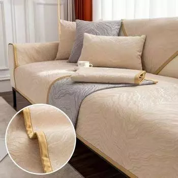 Четырехсезонная универсальная противоскользящая подушка, легкая, роскошная, полосатая, узорчатая, подушка для дивана из цельного дерева, чехол для дивана, ткань для гостиной, украшение для дома 70*70CM