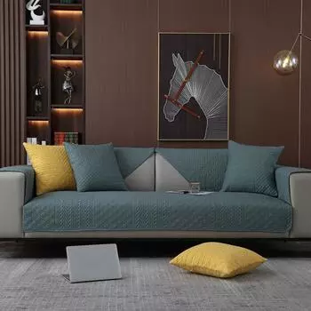 Четырехсезонная универсальная стеганая подушка для дивана с геометрическим узором из стираного хлопка, современная простая нескользящая подушка для дивана, полотенце 70*70