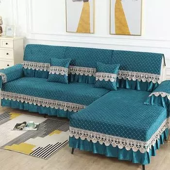 Четырехсезонная универсальная теплая диванная подушка, простая противоскользящая, высококачественная, короткая плюшевая подушка для дивана, подлокотник, полотенце, ткань для украшения гостиной 90*60CM